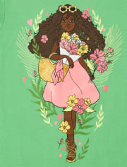 Camiseta con gráfico de princesa para niñas