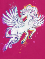 Camiseta con gráfico de unicornio para niñas