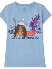 Camiseta con gráfico de sirena para niñas