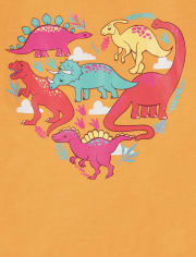 Girls Dino Heart Graphic Tee