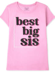 Girls Best Big Sis Graphic Tee