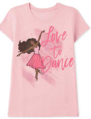 Camiseta con gráfico de baile para niñas