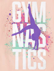Camiseta con gráfico de gimnasia para niñas
