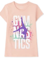 Camiseta con gráfico de gimnasia para niñas