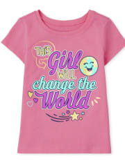 Baby And Toddler Girls World Graphic Tee