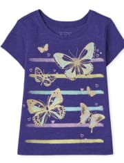 Baby And Toddler Girls Butterfly Graphic Tee