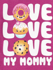 Baby And Toddler Girls Love Mommy Graphic Tee