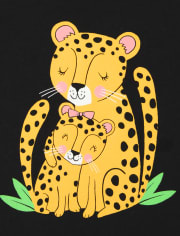 Camiseta con estampado de guepardo para bebés y niñas pequeñas