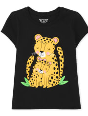 Camiseta con estampado de guepardo para bebés y niñas pequeñas
