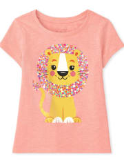 Baby And Toddler Girls Lion Graphic Tee
