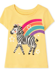 Camiseta con estampado de cebra para bebés y niñas pequeñas