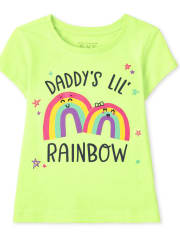 Camiseta con estampado de arcoíris para bebés y niñas pequeñas