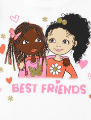 Baby And Toddler Girls Best Friends Graphic Tee 2-Pack