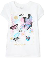 Camiseta con estampado de mariposas para niñas