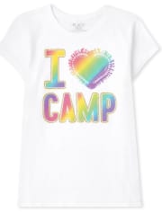 Girls Rainbow Camp Graphic Tee