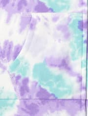 Girls Tie Dye Fleece Zip Up Hoodie