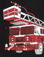 Camiseta con gráfico de camión de bomberos para bebés y niños pequeños