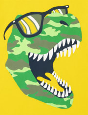 Camiseta con estampado de dinosaurio para bebés y niños pequeños