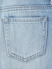 Shorts de mezclilla con abertura lateral para niñas