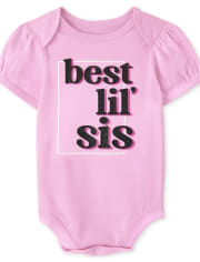 Baby Girls Best Lil' Sis Graphic Bodysuit