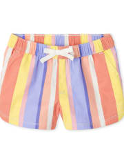Pantalones cortos de sarga a rayas para bebés y niñas pequeñas