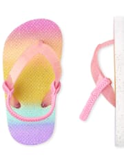 Toddler Girls Rainbow Ombre Flip Flops