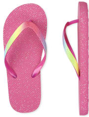 Girls Glitter Flip Flops