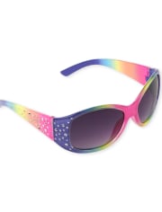Gafas de sol ovaladas con degradado arcoíris para niña