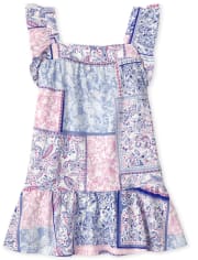 Baby And Toddler Girls Paisley Patchwork Ruffle Dress