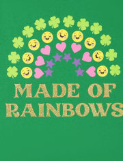 Girls St. Patrick's Day Rainbows Graphic Tee