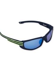 Gafas de sol cruzadas deportivas a rayas para niños pequeños