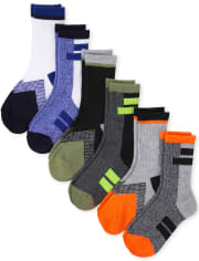 Paquete de 6 calcetines acolchados con bloques de colores para niños