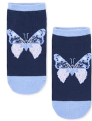 Paquete de 6 calcetines tobilleros con mariposas para niñas
