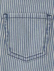 Pantalones cortos de mezclilla a rayas para bebés y niños pequeños