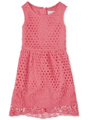 Vestido recto con ojales para niñas