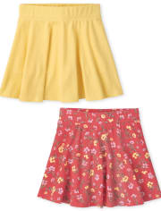Lot de 2 jupes-shorts imprimées pour filles