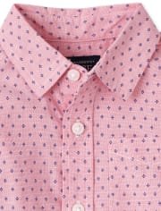 Baby And Toddler Boys Print Poplin Button Up Shirt