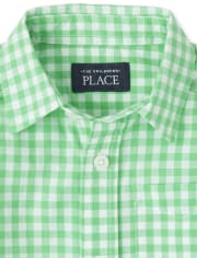 Baby And Toddler Boys Gingham Poplin Button Up Shirt