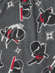 Pijama de algodón de ajuste ceñido Ninja para bebés y niños pequeños