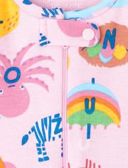 Baby And Toddler Girls Alphabet Snug Fit Cotton One Piece Pajamas