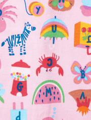 Baby And Toddler Girls Alphabet Snug Fit Cotton One Piece Pajamas