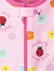Pyjama une pièce en coton ajusté coccinelle pour bébés et petites filles