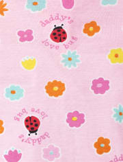 Pyjama une pièce en coton ajusté coccinelle pour bébés et petites filles