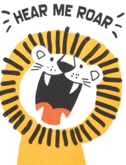 Pijama de algodón ajustado con diseño de león para bebés y niñas pequeñas