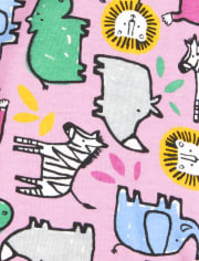 Pijama de algodón ajustado con diseño de león para bebés y niñas pequeñas
