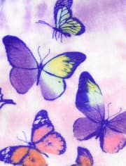 Girls Rainbow Butterfly Fleece Pajama Shorts