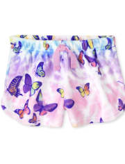 Girls Rainbow Butterfly Fleece Pajama Shorts