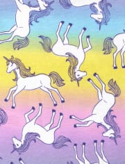 Baby And Toddler Girls Rainbow Unicorn Snug Fit Cotton Pajamas