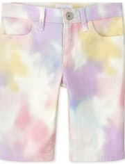 Shorts de skimmer con efecto tie-dye para niñas