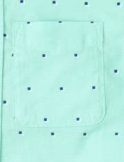 Boys Square Poplin Button Up Shirt